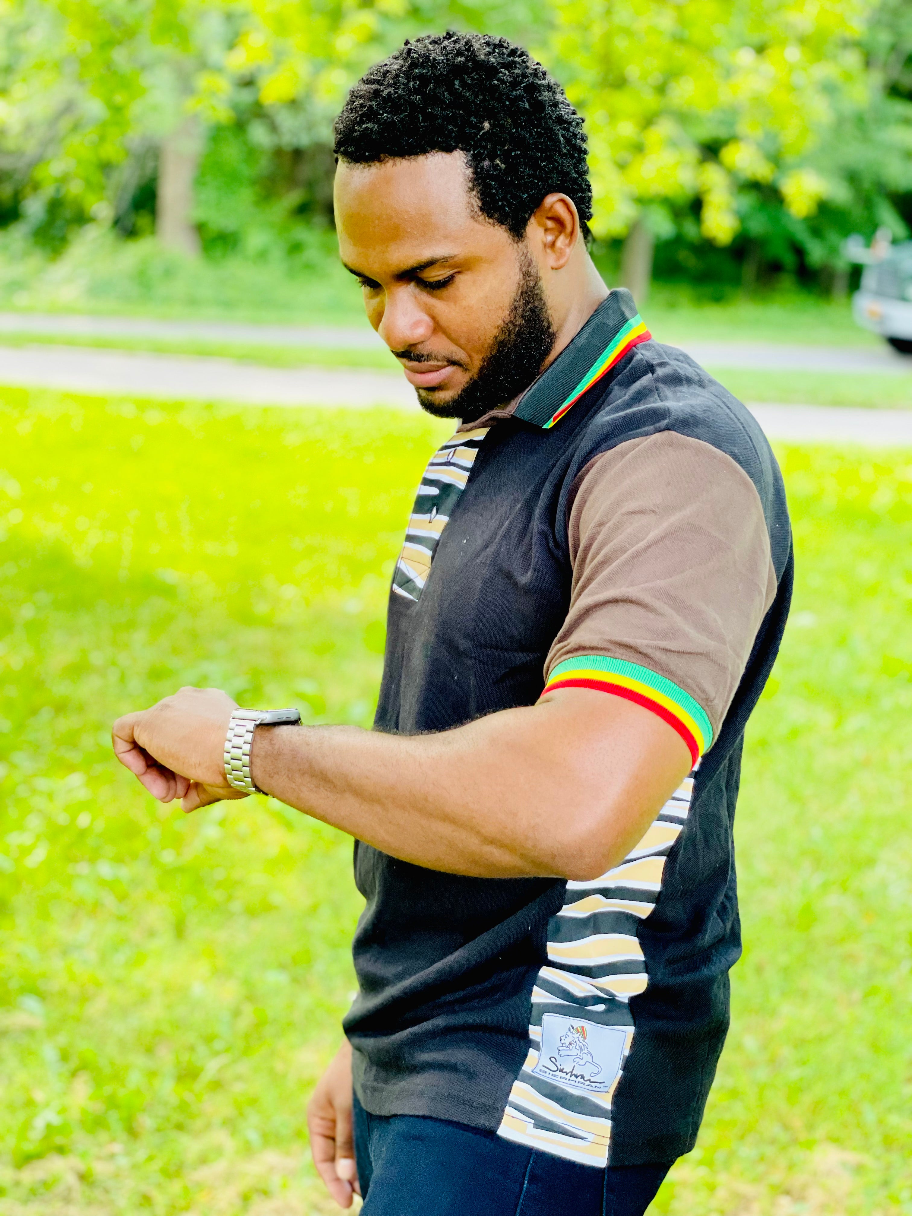Safari Print Polo Shirt – Short Sleeve, Breathable Cotton